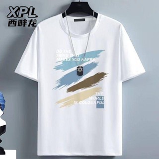 GP&臺灣現貨 短袖上衣 薄款短袖t恤男2024新款夏季圓領休閒體恤衫簡約潮流寬鬆半袖衣服