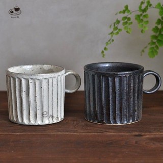 【emono選品】日本美濃燒 兵山窯 手工鎬紋馬克杯 粉引 黑釉 咖啡杯 陶器 單一售價 現貨