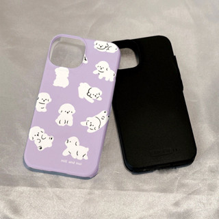 手機殼 適用於iPhone 紫色可愛小狗iPhone16/15/14Pro手機殼雙層二合一菲林殼iPhone13簡約11