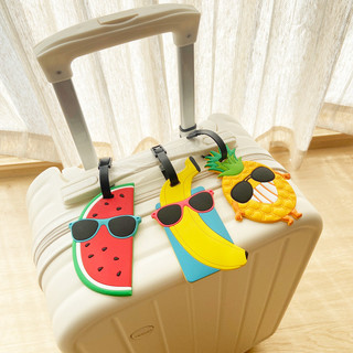 【臺灣出貨】旅行用品 行李箱多巴胺吊牌 水果ins吊飾 旅行社禮品 軟膠行李牌