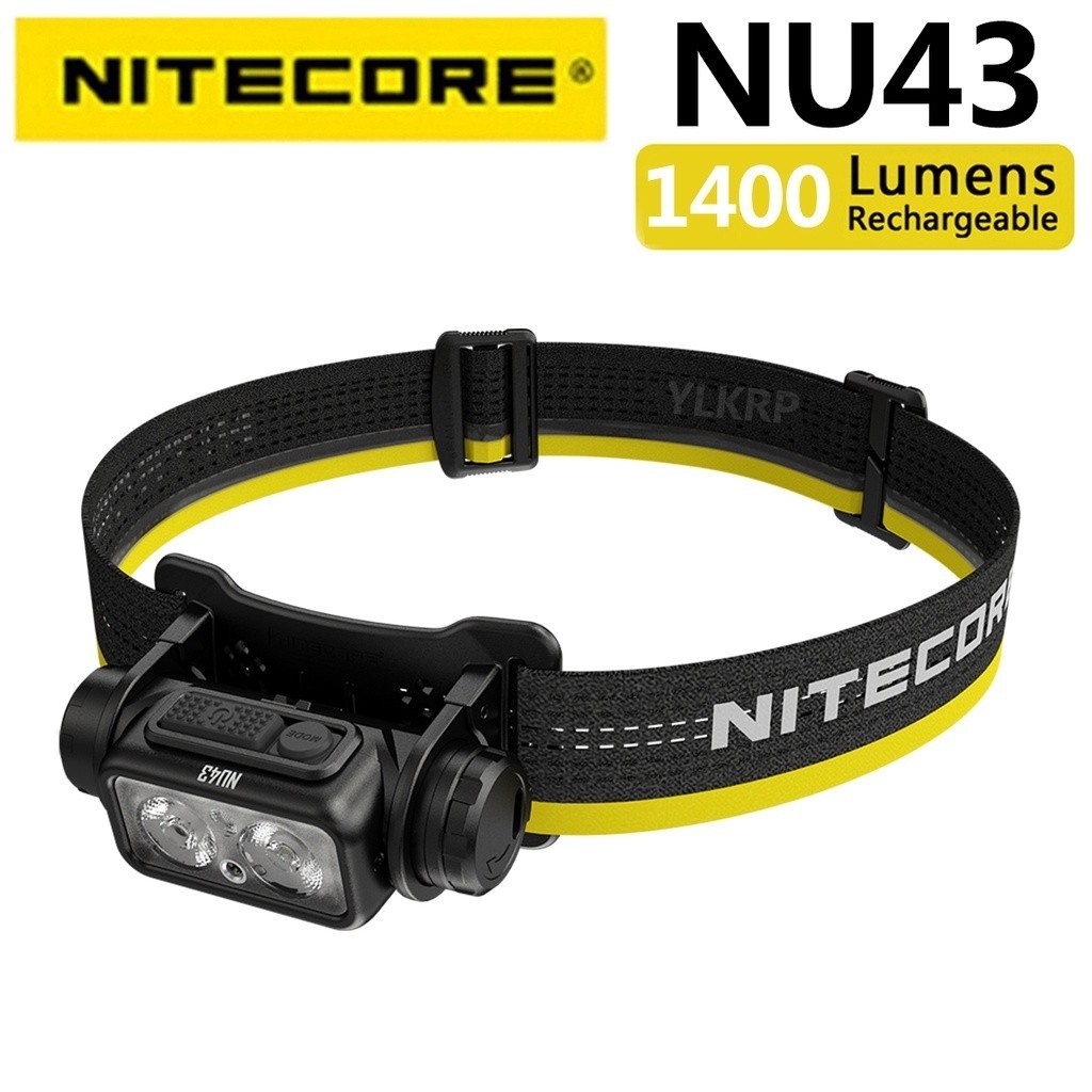 Nitecore NU43 可充電頭燈白色和紅色燈籠戶外野營頭燈手電筒內置 3400mAh 電池