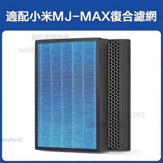 臺灣發貨 副廠小米濾芯 適配小米 米家 MAX空氣清淨機 空氣淨化器 HEPA活性碳濾網心組-過濾網濾芯-兩片