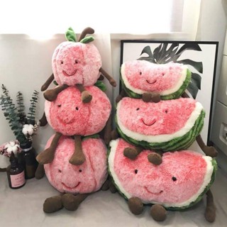 🌈免運🌈ins西瓜櫻桃超柔軟抱枕靠墊午睡毛絨玩具公仔少女心生日禮物裝飾娃娃 公仔 玩偶 網紅公仔 毛絨玩具 交換禮