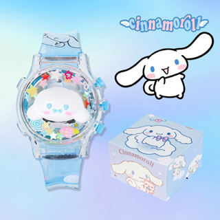 Cinnamoroll 兒童玩具 Led 手錶燈光音樂旋轉夜光手錶三麗鷗 Hello Kitty Kuromi Melo