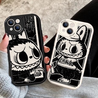 黑白LABUBU適用於iPhone15/14/13/12/11promax手機殼6s78plus全包xrxs小羊皮min