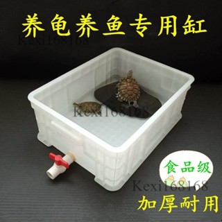 免運🚛烏龜缸家用塑膠養龜箱帶排水小型金魚盆巴西龜池孵化盒專用飼養箱 水族箱 烏龜箱