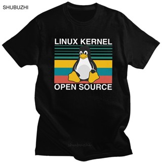 時尚復古Linux開源T恤短袖純棉Tee企鵝編程器程式設計襯衫編碼碼器T恤