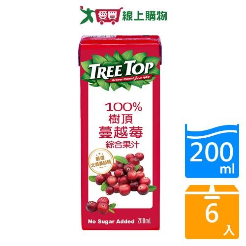 樹頂100%蔓越莓綜合果汁200MLx6【愛買】