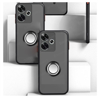 XIAOMI REDMI 適用於小米紅米 13C 5G 簡約彩色防摔啞光 TPU 全保護背防震鏡頭蓋帶指環支架