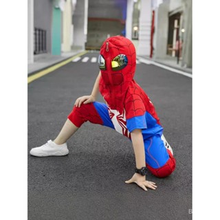 兒童萬聖節服裝 cosplay 角色扮演 男童夏裝蜘蛛俠衣服夏季套裝2024新款小男孩純棉帥氣兒童裝兩件套