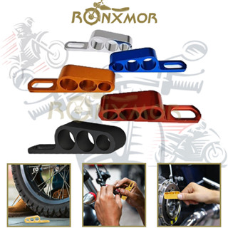 Ronxmor 1PC 3孔CNC摩托車配件油管支架剎車線夾摩托車線夾線管鋁合金停車三孔