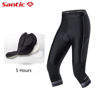 Santic 男士騎行短褲 4D 加墊防震透氣自行車自行車 3/4 褲子緊身衣