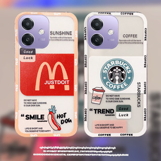手機外殼適用於 OPPO A3x Reno12F OPPOA3X 5G 時尚咖啡特手機手機殼軟殼 TPU 防震透明後蓋