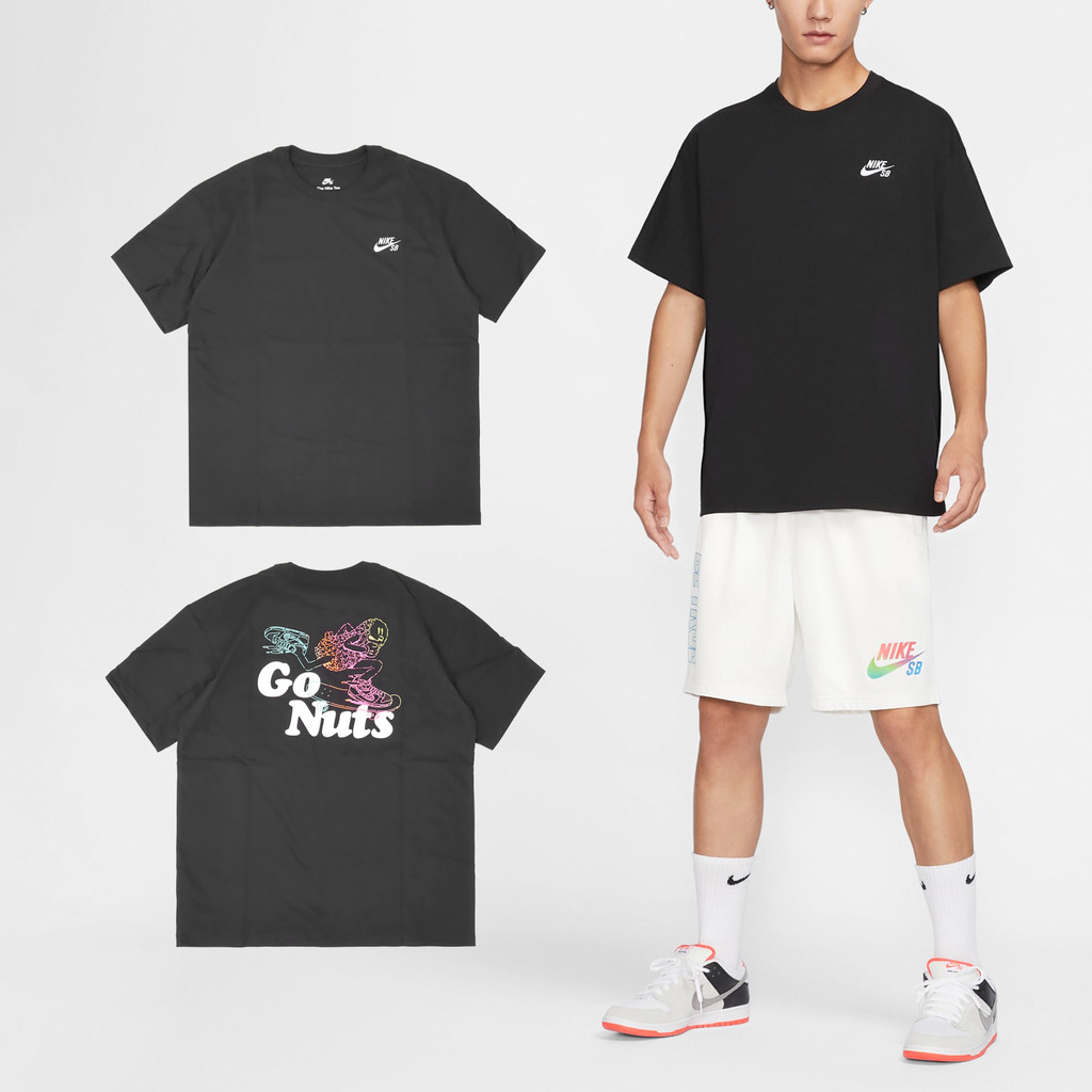 Nike 短袖 SB Tee 男款 黑 短T 寬鬆 短袖上衣 塗鴉 印花 [ACS] HM4457-010