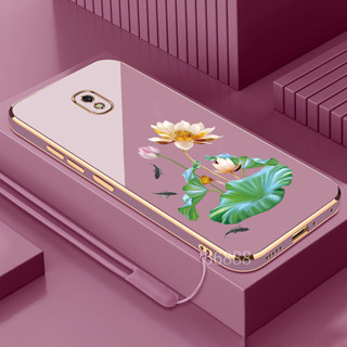 SAMSUNG 【免費掛繩】手機殼三星J3 J5 pro J7 2017 pro TPU手機殼蓮花防震軟套