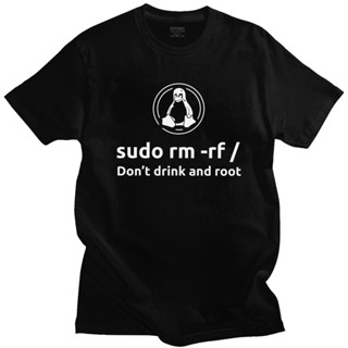 編程器程式設計編碼器編碼器男士 T 恤 Linux Root Sudo Fun T 恤短袖 T 恤 100% 棉 T 恤禮品