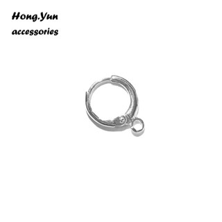 宏雲Hongyun-ls-（1pcs）- 簡約18K保色氣質耳環飾品配件DIY法國鉤優質防過敏耳鉤圓形銅耳扣