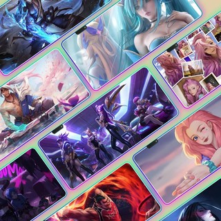 【LOL英雄聯盟滑鼠墊】LOL英雄聯盟滑鼠墊超大定製電競遊戲桌墊RGB發光家用軟辦公鍵盤墊