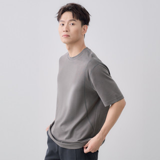 JERSCY [剪裁紋理造型圓領TEE] t恤 上衣 男長袖t恤 男生衣服 [2410001]