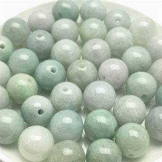 宏雲Hongyun-jf-(5pcs)- 緬甸玉石翡翠玉珠子散珠糯豆綠13mmA貨圓珠子DIY飾品配料批發