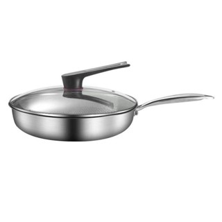 OUKEAI316不鏽鋼炒鍋蜂巢底無塗層不沾鍋家用炒菜鍋具燃氣電磁爐通用