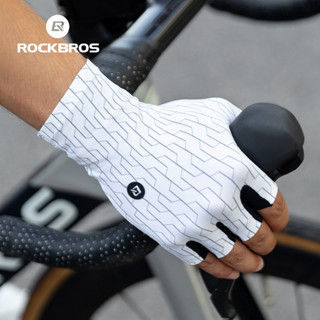 Rockbros 騎行半指手套自行車手套透氣防震海綿山地公路自行車手套全指自行車手套男女皆宜
