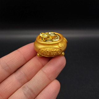 【特價促銷】1/12兵人場景配件figma微縮金元寶聚寶盆6寸shf人偶手辦模型道具
