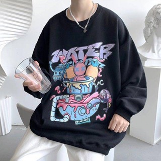 NANS 臺灣現貨 男生長袖 塗鴉衛衣男春秋嘻哈外套情侶oversize寬鬆潮牌小眾設計感港風上衣