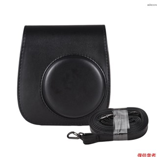 拍立得相機包 PU材質 帶磁扣 配肩帶 適用富士Fujifilm Instax Mini 12/11/9/8 黑色