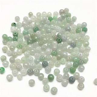 宏雲Hongyun-jf-(10pcs)- 緬甸翡翠散珠A貨大孔圓珠辮子搭配珠飾品吊墜小配件珠子