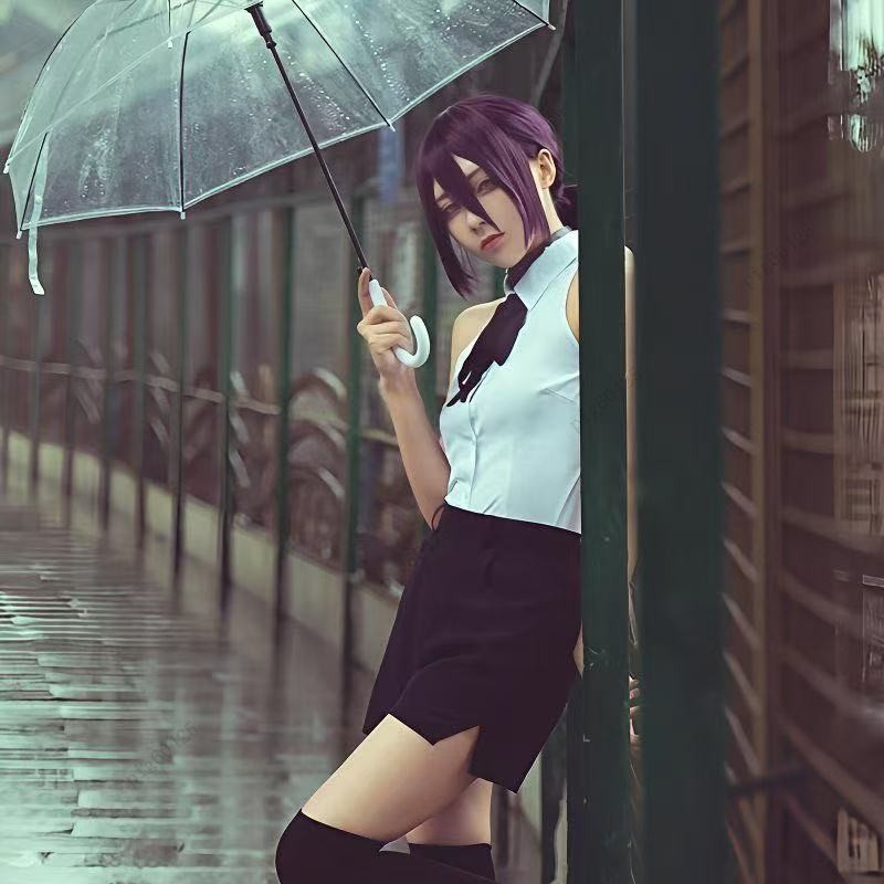 免運 電鋸人 cos服 蕾塞cos 鏈鋸人cos 炸彈惡魔 cosplay 角色扮演 套裝 女裝 假髮 蕾賽cos