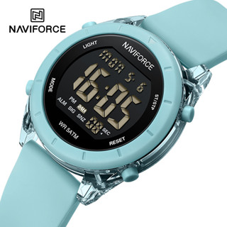 Naviforce NF7108 新款女錶液晶數顯潮流時尚包邊矽膠錶帶女腕錶 5ATM 防水女士時鐘