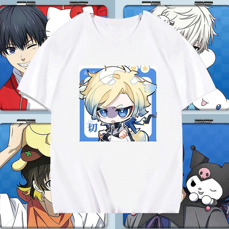 【潮玩精品摆件】藍色監獄潔世一蜂樂迴國神鍊介韆切豹馬Q版動漫週邊T恤夏季短袖