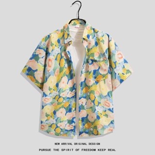 花襯衫 海邊襯衫 沙灘襯衫 夏威夷風襯衫 旅遊團服裝 薄款外套 襯衫外套男 男生襯衫 男生襯衣 休閒外套