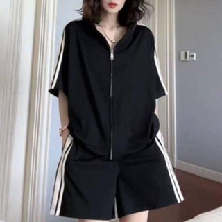 胖胖美依 大碼運動套 兩件套 中尺碼套裝 M-4XL運動服套裝夏季韓版百搭寬鬆小眾大碼時尚兩件套-5472.