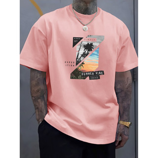 T 恤“Summer Vibe”時尚印花夏季和春季男士 T 恤,休閒短袖時尚風格 T 恤,運動型新品休閒新奇上衣