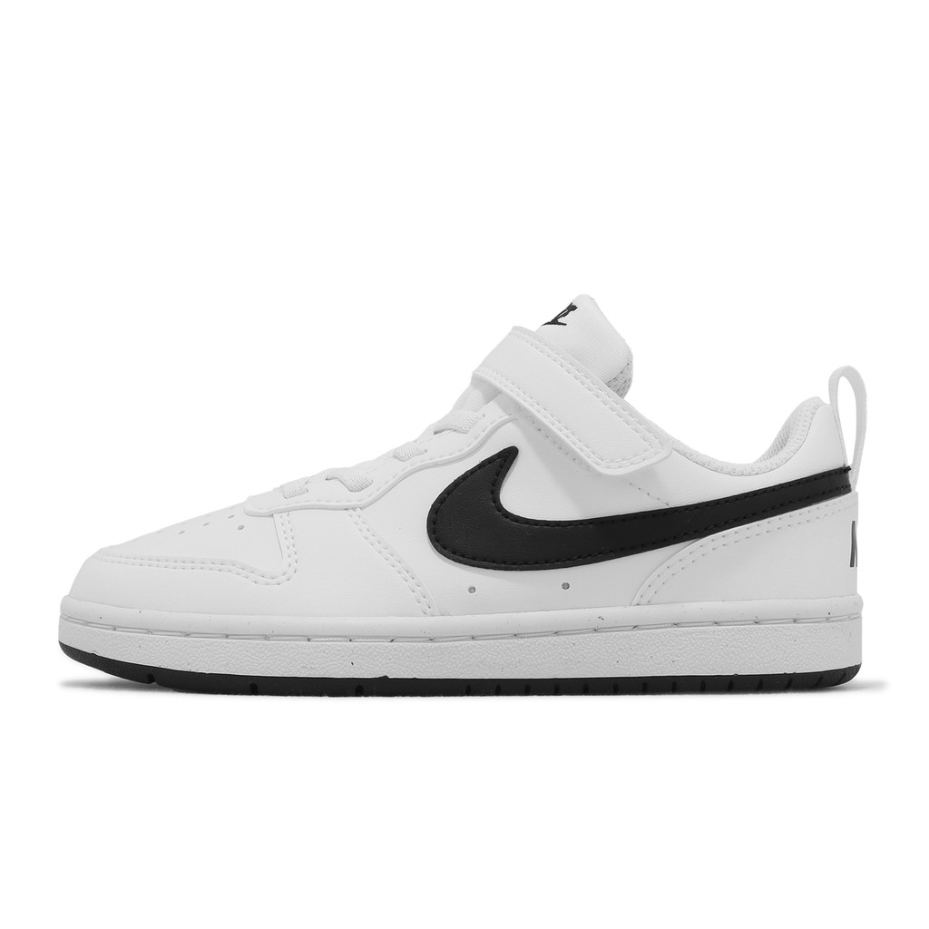 Nike 童鞋 Court Borough Low Recraft PS 中童 白 黑 魔鬼氈 DV5457-104