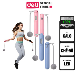 Deli 電子計數跳繩,整合 3 種模式 - 緊湊型智慧設計 - 在家練習運動