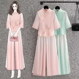 原住民服飾 初色 服飾 繡花漢服女 漢服女中國風套裝唐裝茶藝師服裝民國風女裝復古盤扣改良旗袍上衣