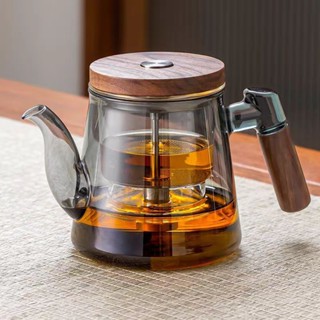 🦋現貨飄逸杯🦋 泡茶壺 一鍵過濾沖茶器 茶水分離泡茶杯 全玻璃內膽家用沏茶過濾按壓式衝茶器