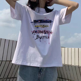 愛依依 短袖T恤 圓領上衣 打底衫 S-2XL夏季設計感小眾顯瘦百搭修身字母印花上衣-2977.