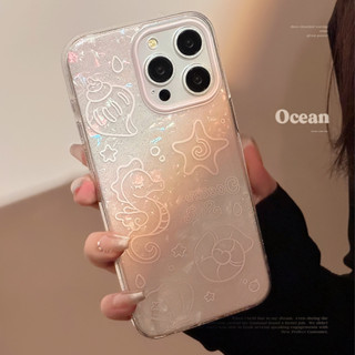 [現貨]ins風小清新夏日海洋小動物適用iPhone16/15/14/13/12/11 彩繪手機殻
