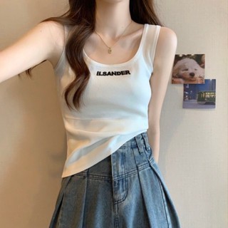 高品質 新款 8冰絲字母新款吊帶背心緊身刺繡顯瘦上衣夏季無袖打底