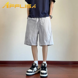 ✦AFFLIGA✦【M-5XL】2025春季新款男士休閒百搭涼感冰絲順滑大碼運動短褲男士寬鬆舒適五分褲