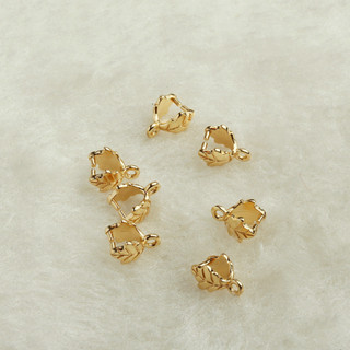 宏雲Hongyun-tl- (30pcs/份）- 14k包金保色葉片瓜子夾扣 diy手工飾品配件 翡翠平安扣耳環掛件