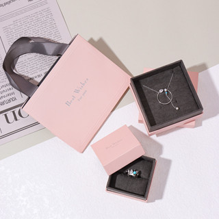 【客製化】【首飾盒】日韓粉色首飾盒 戒指項鍊耳環盒 時尚 飾品收納盒 新款 珠寶盒 手提袋
