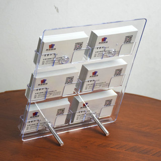 立式桌面吧唧徽章展示架卡片收納盒8展會請賜名片盒掛壁6格名片架4.7wytf