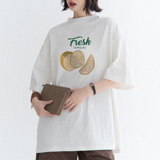 訊號🥜臺灣現貨24h出貨!韓系短袖水果檸檬夏季清新短袖單品 女生休閒大尺碼oversize上衣 寬鬆純棉T恤 416
