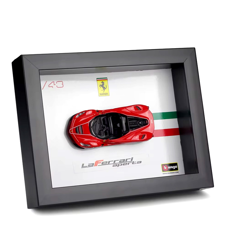 FERRARI Bburago 1:43 法拉利 599 GTO LaFerrari 488 GTB 相框版合金跑車模型