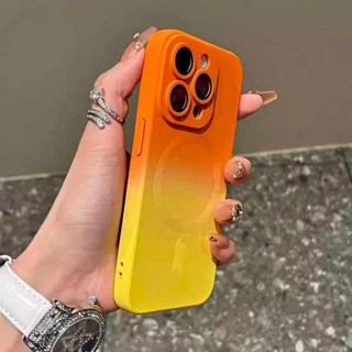 磁場手機殼 高透亞克力 漸變液態磁吸雙色磨砂15promax手機殼iPhone13promax鏡頭膜14pro無線充電1